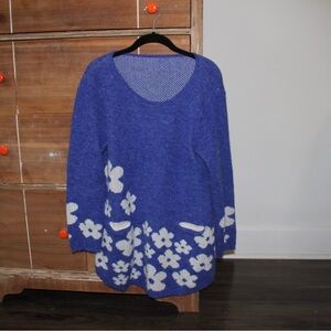 Blue Floral Women's Sweater